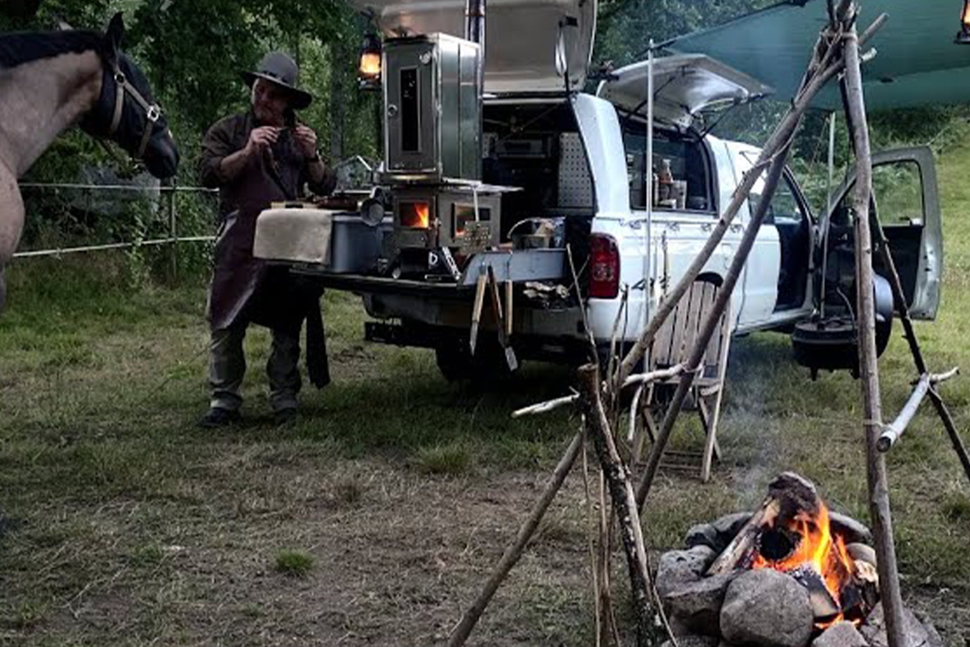 Camp Cookery - Fastfold Smoker by Winnerwell - Nomad Woodstove - Truck Camping