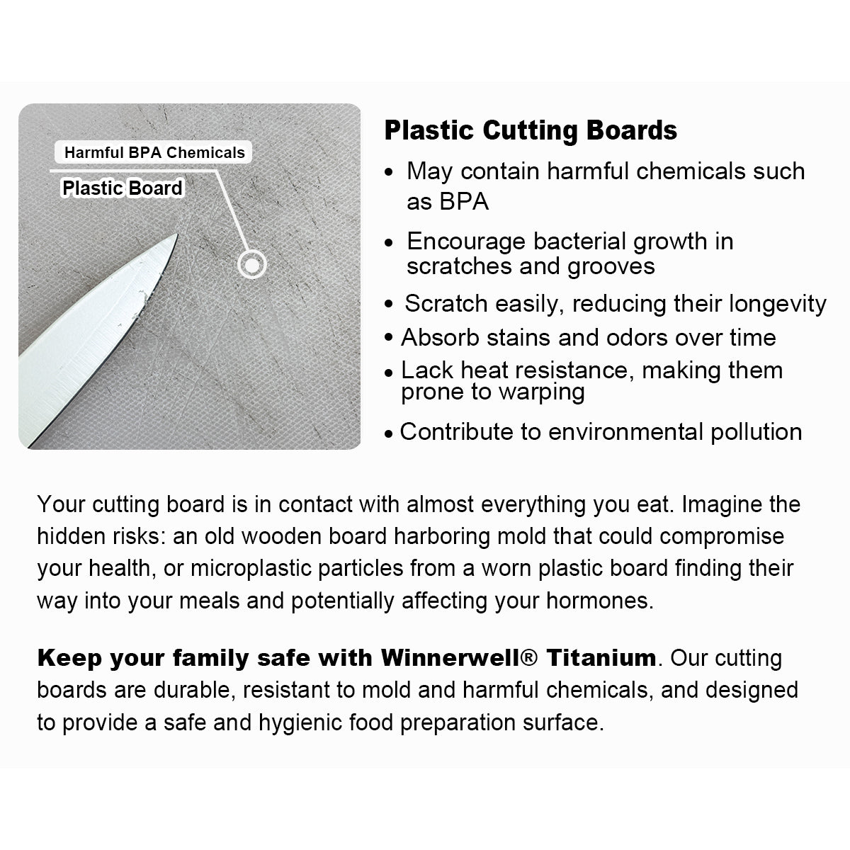 Winnerwell® Titanium Cutting Board with Handle