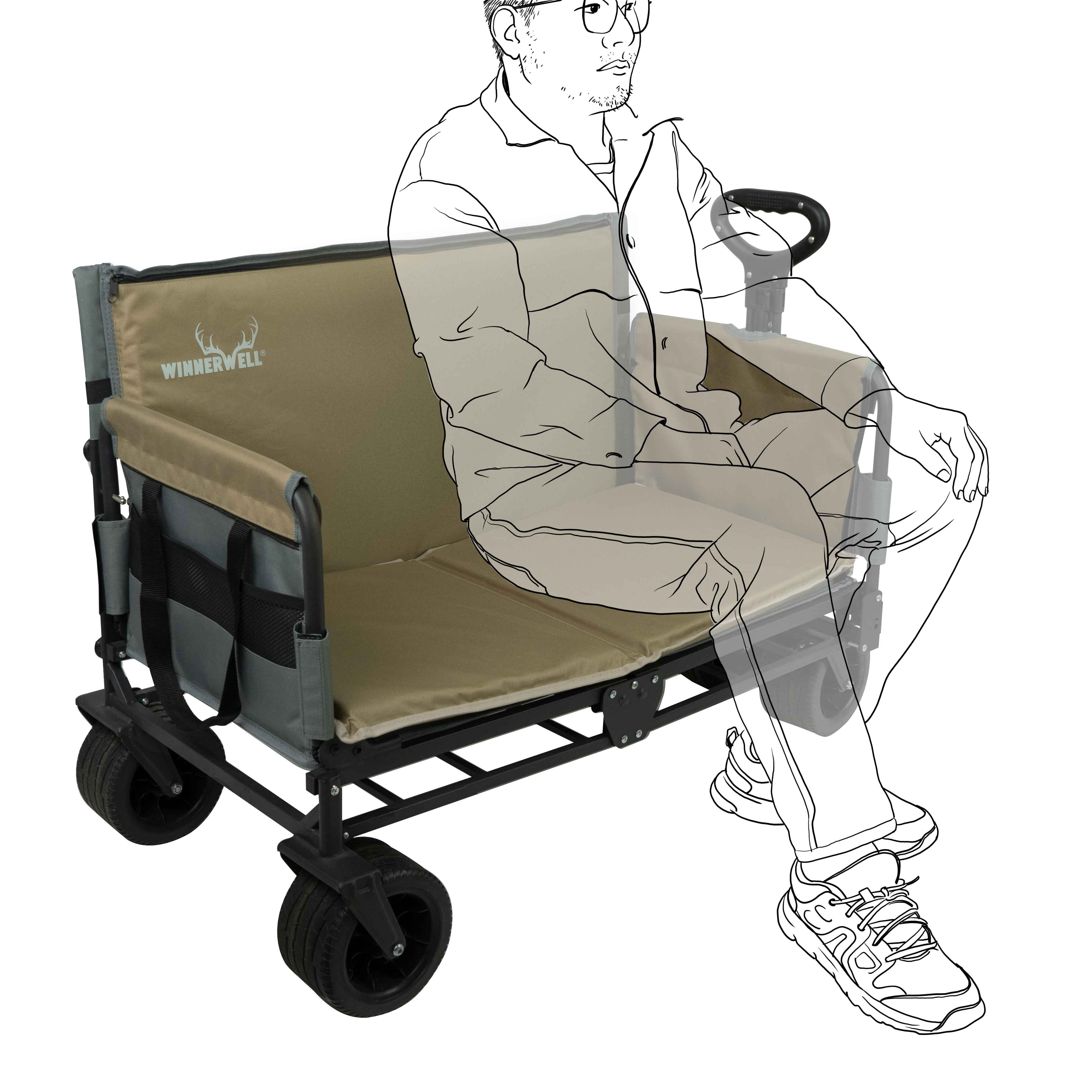 camping wagon as a seat