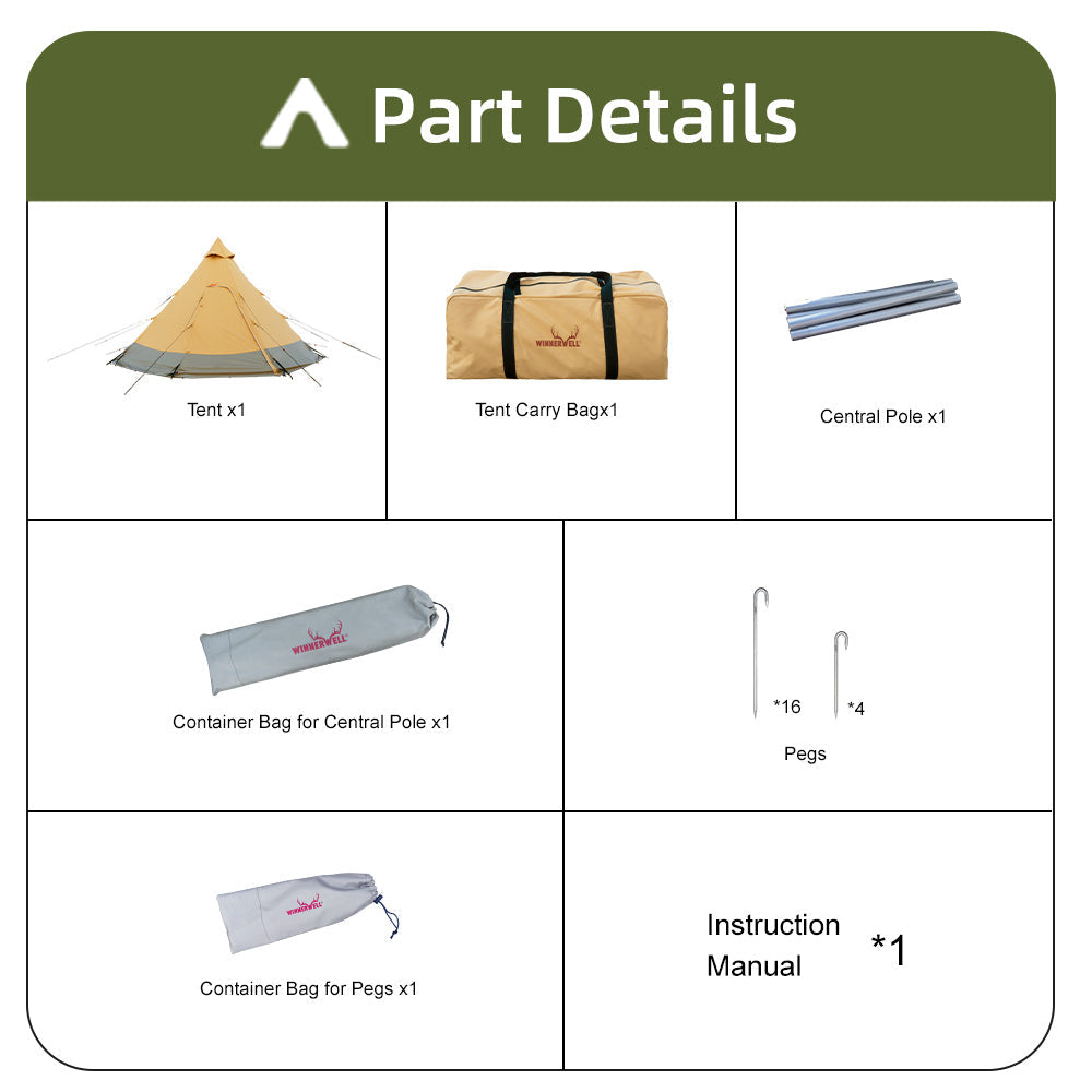 all accessories for Winnerwell Arctic 6 - Person Hot Tent Teepee