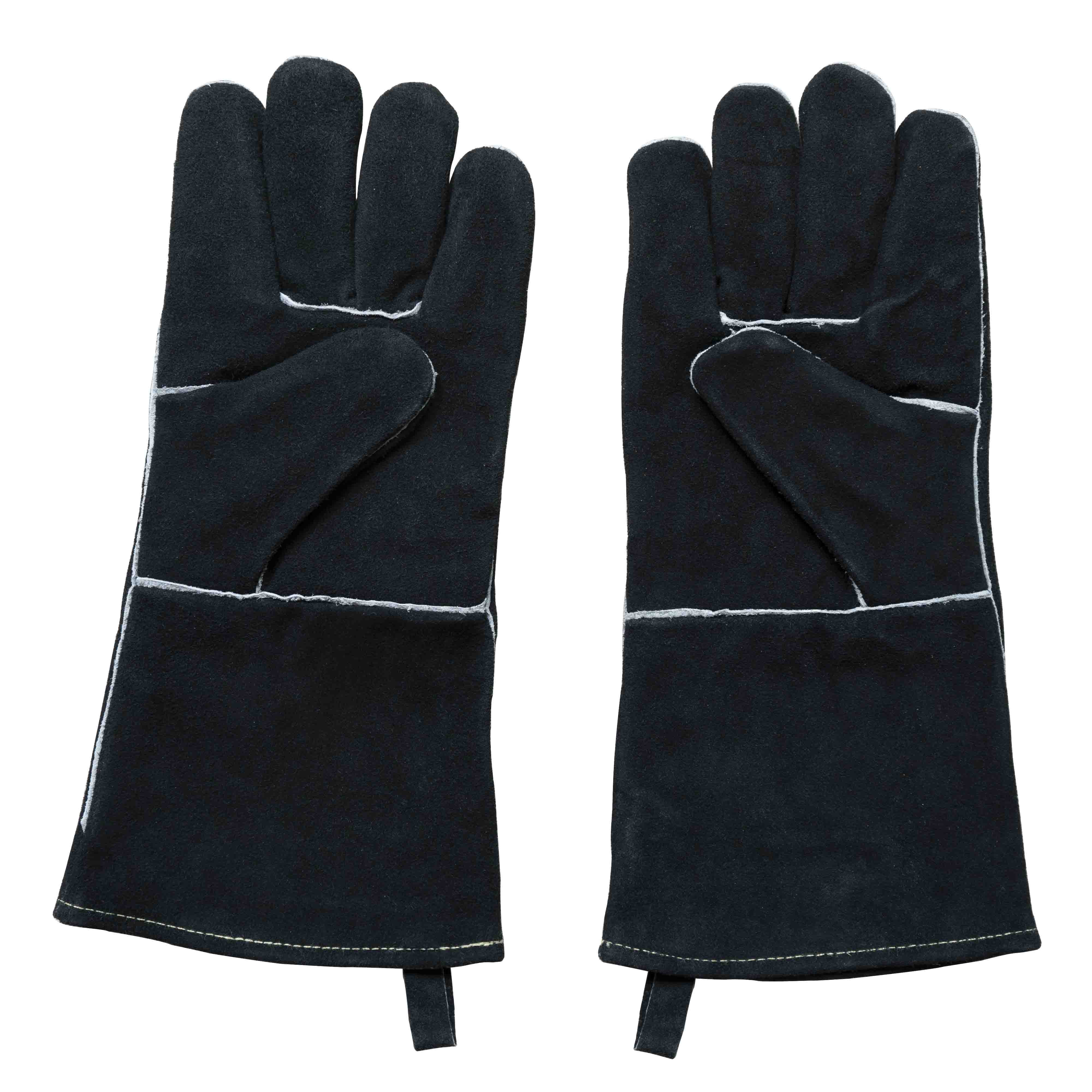 Back view of a pair of Winnerwell® heat - resistant gloves, showcasing the black color and structure, ideal for shielding hands from heat in outdoor and camping scenarios.