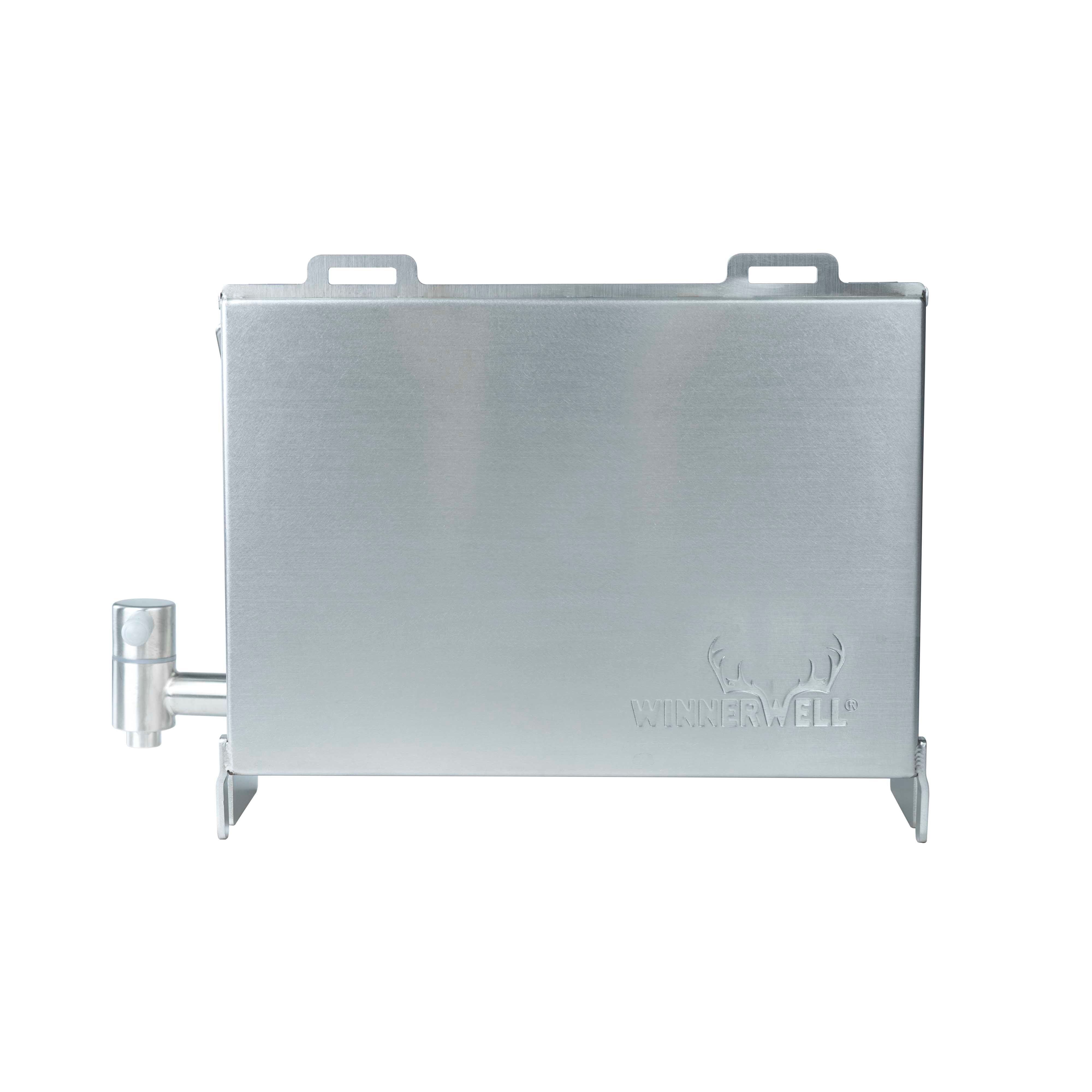 Alternative side view of Winnerwell® L - sized Water Tank, showcasing its structural details and suitability for large - scale outdoor adventures with L - sized stoves.