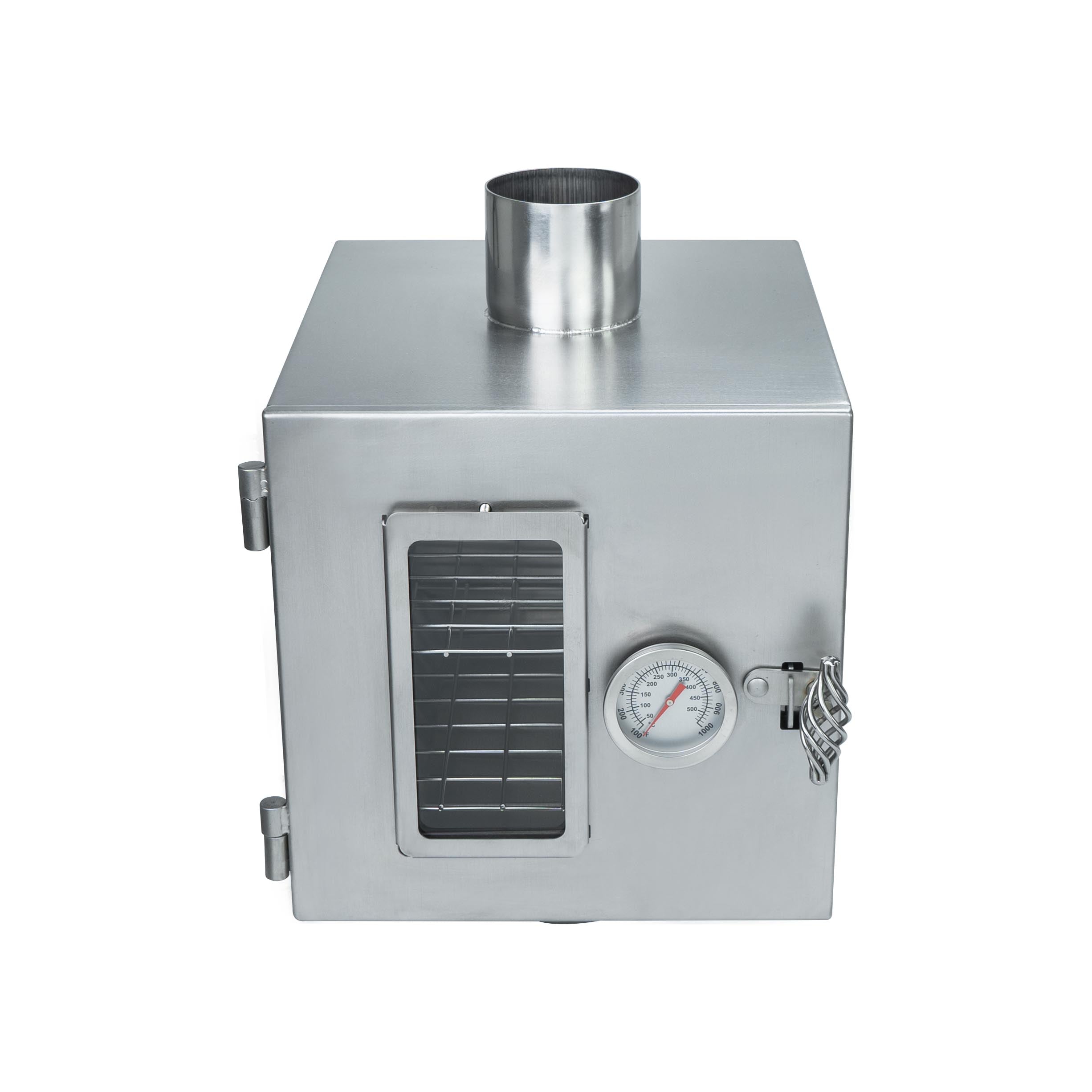 Winnerwell® Pipe Oven 2.5'' featuring the temperature gauge and stainless - steel build, emphasizing its role in precise outdoor cooking temperature control.