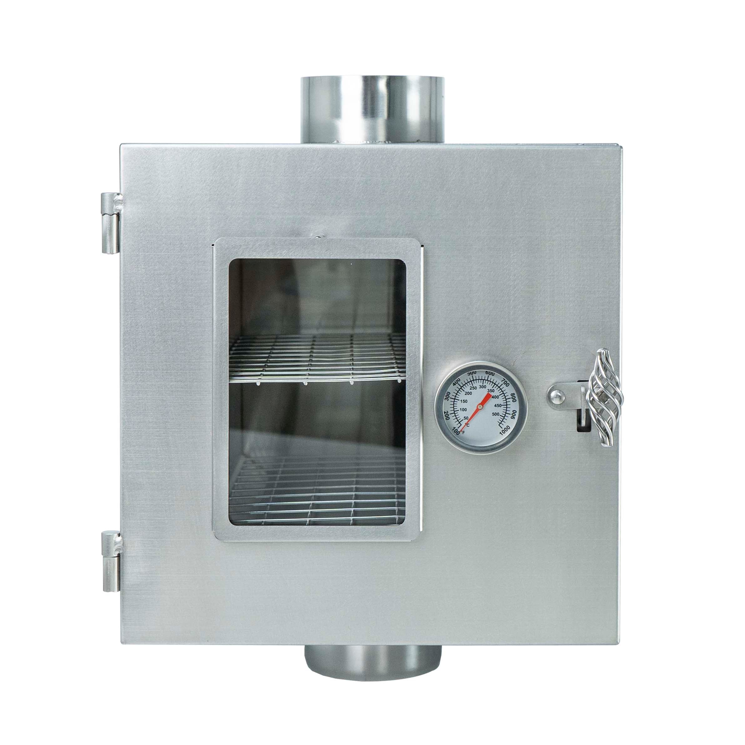 Front view of Winnerwell® Pipe Oven 3.5'' with all compartments closed, emphasizing its compact, durable stainless - steel build for outdoor adventures.