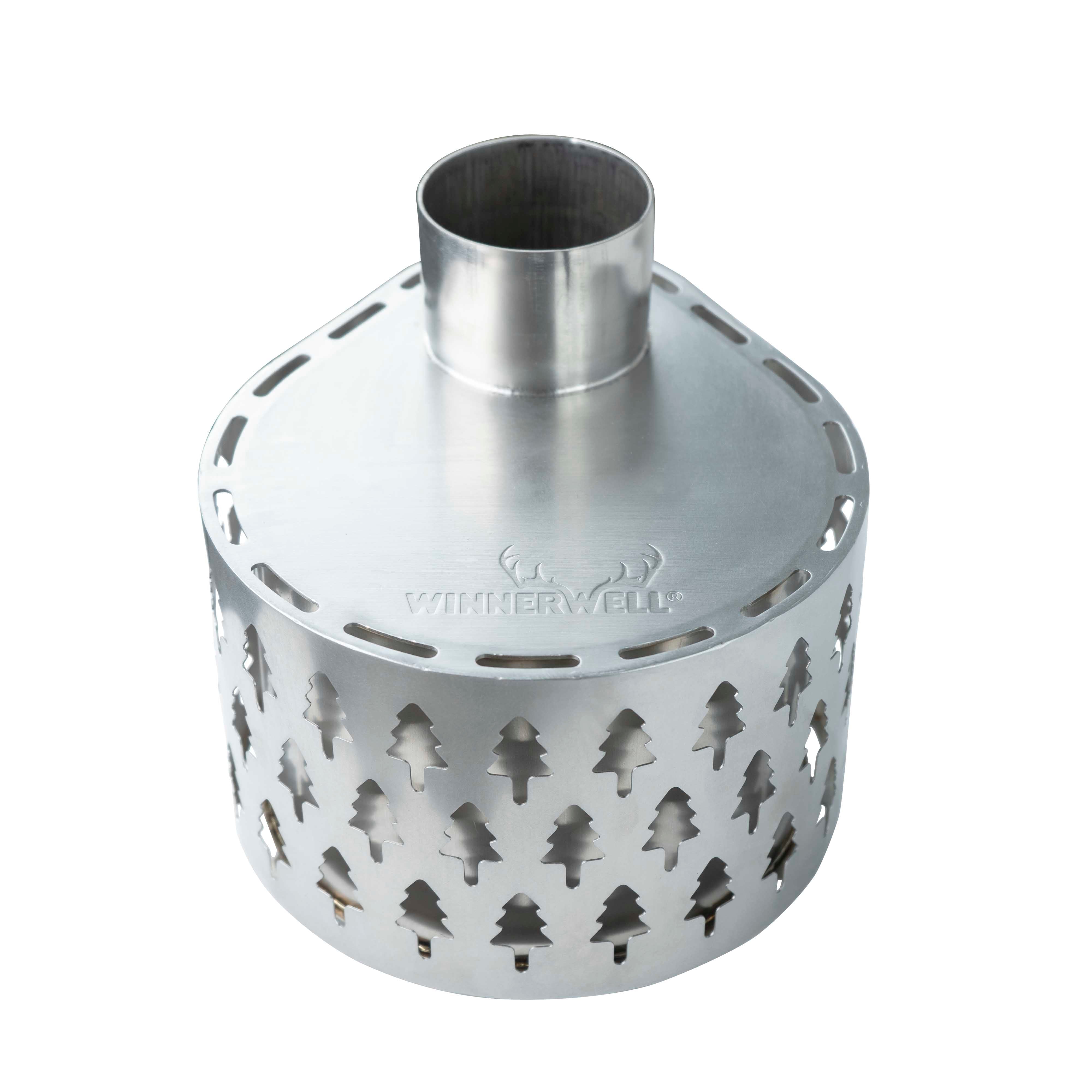 Close - up of the Winnerwell® Secondary Combustion Burner in action, showing efficient heat generation and the available extended cooking space.