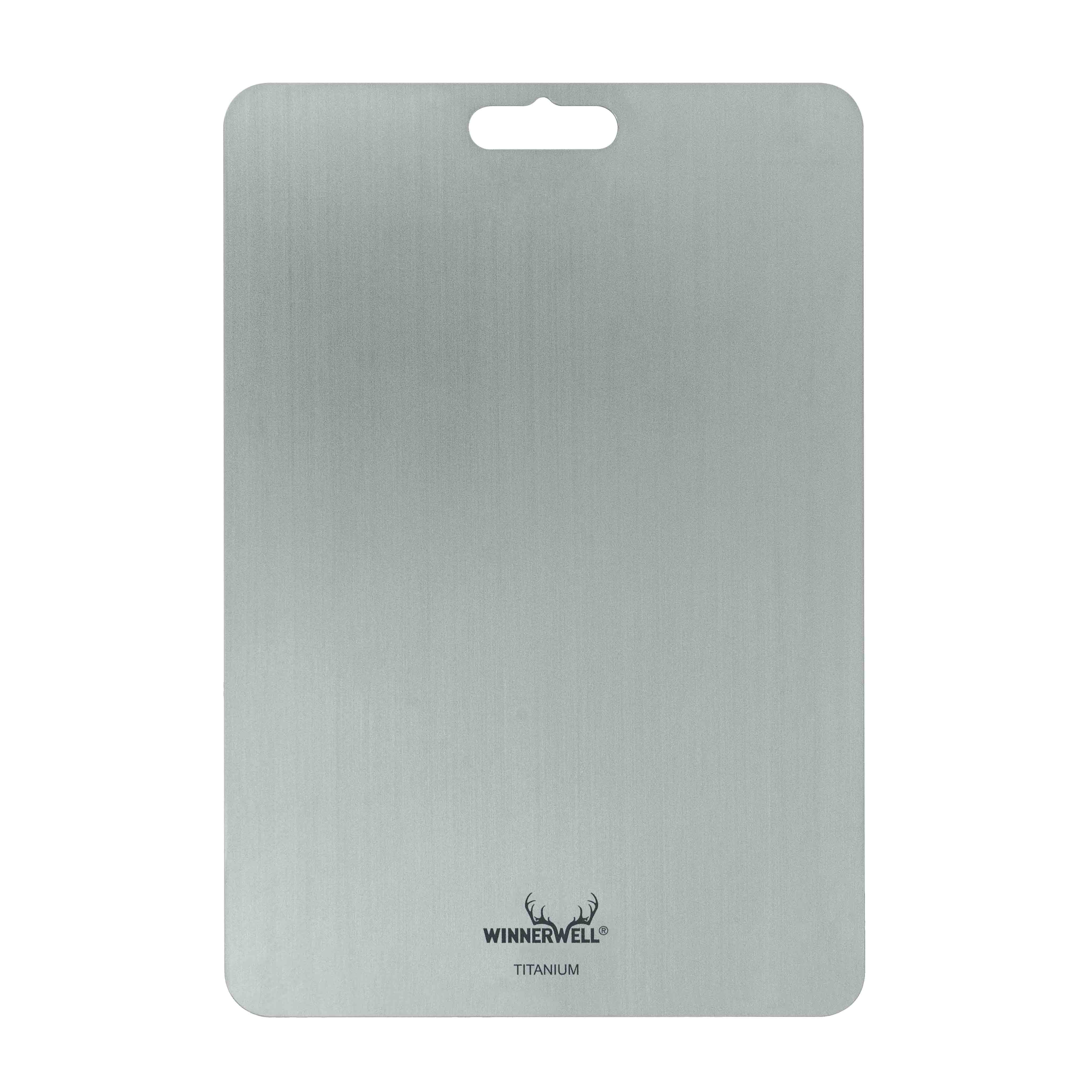 Close - up of the pure titanium material of the Winnerwell® Titanium Cutting Board, showing its high - quality texture.
