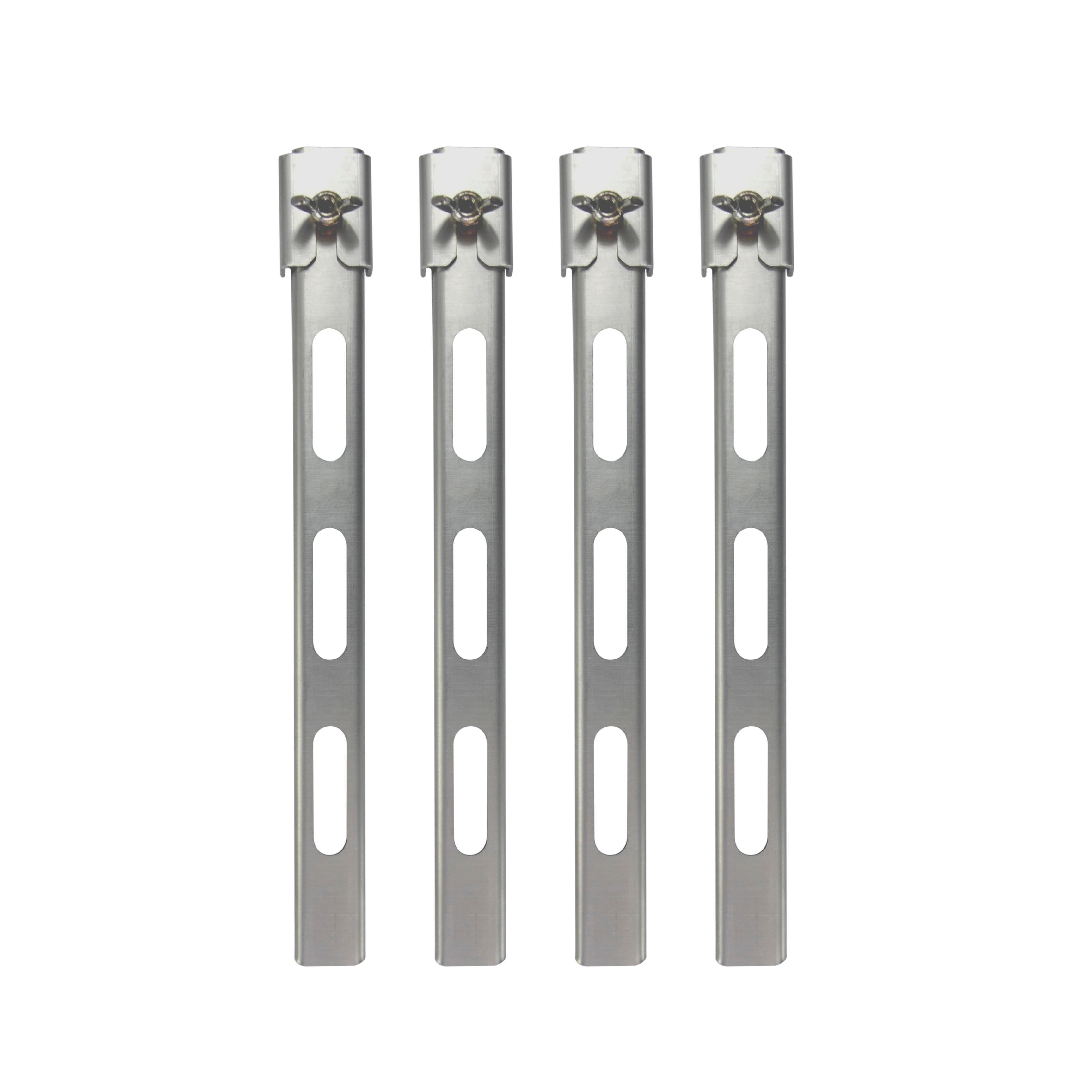 Set of four Winnerwell® extension legs designed for the Nomad Series S, showcasing their stainless - steel construction with multiple adjustment holes.