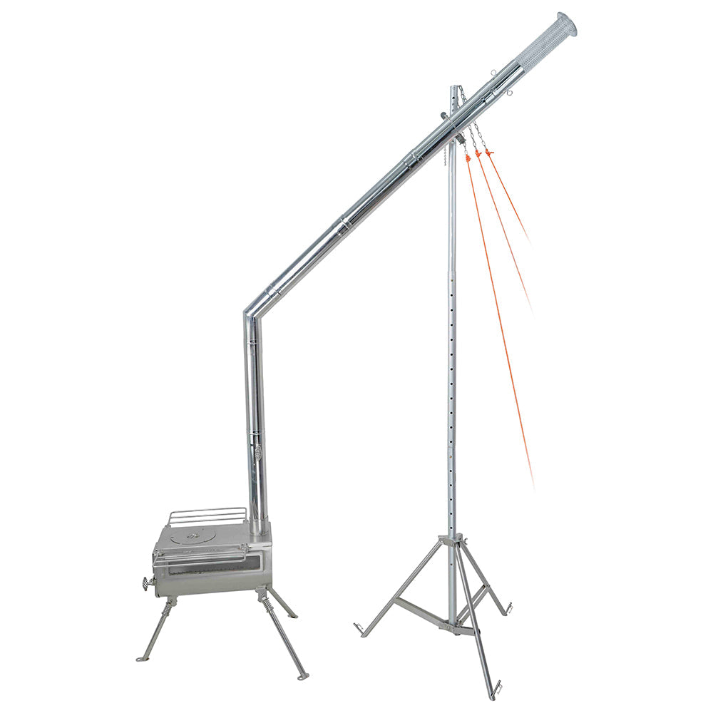 Another side view of Winnerwell® Lantern & Pipe Stand, showcasing its foldable or adjustable design features for easy transport and setup.