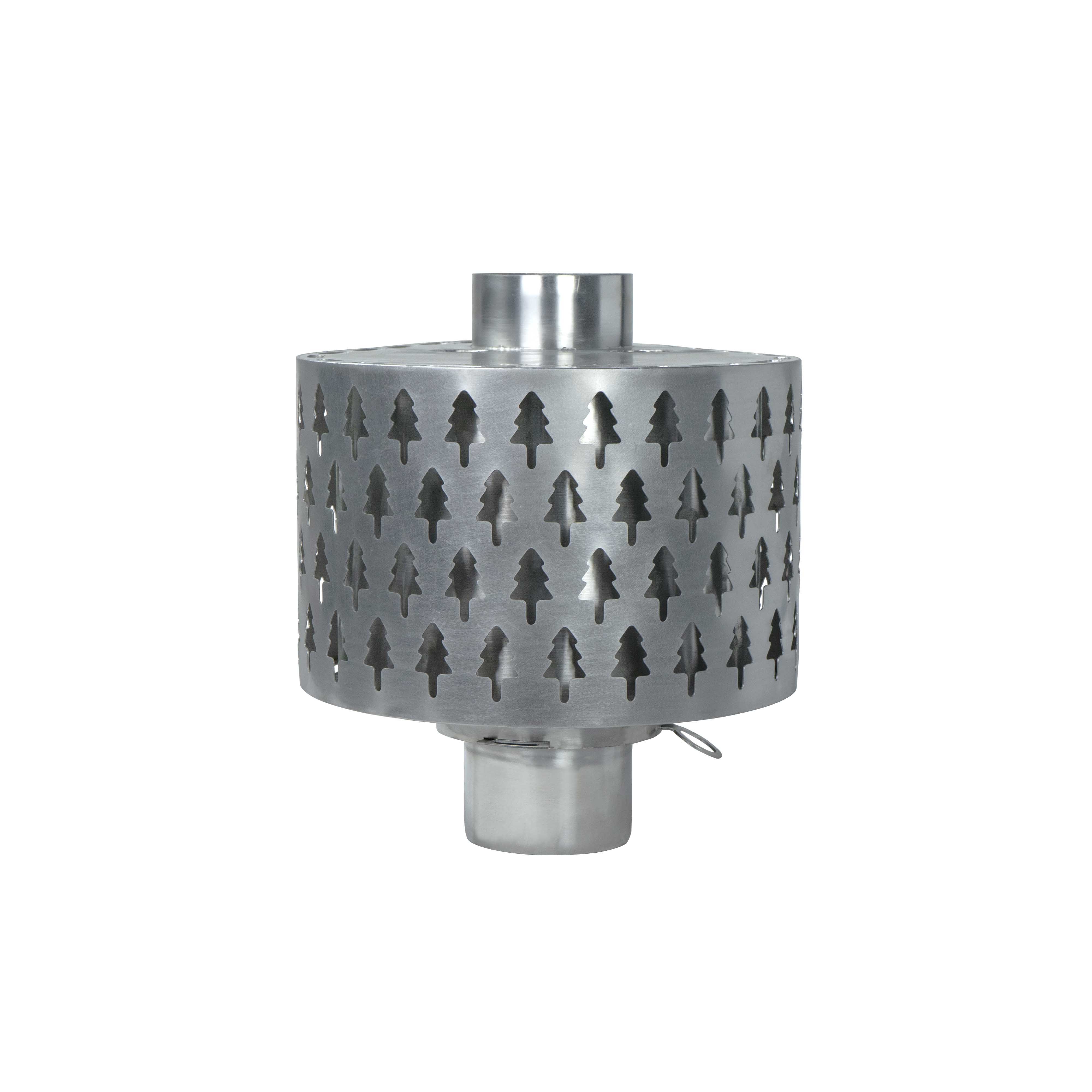 Side view of Winnerwell® Secondary Combustion Burner 3.5", showcasing its compact, durable stainless - steel construction and suitability for improving stove performance.
