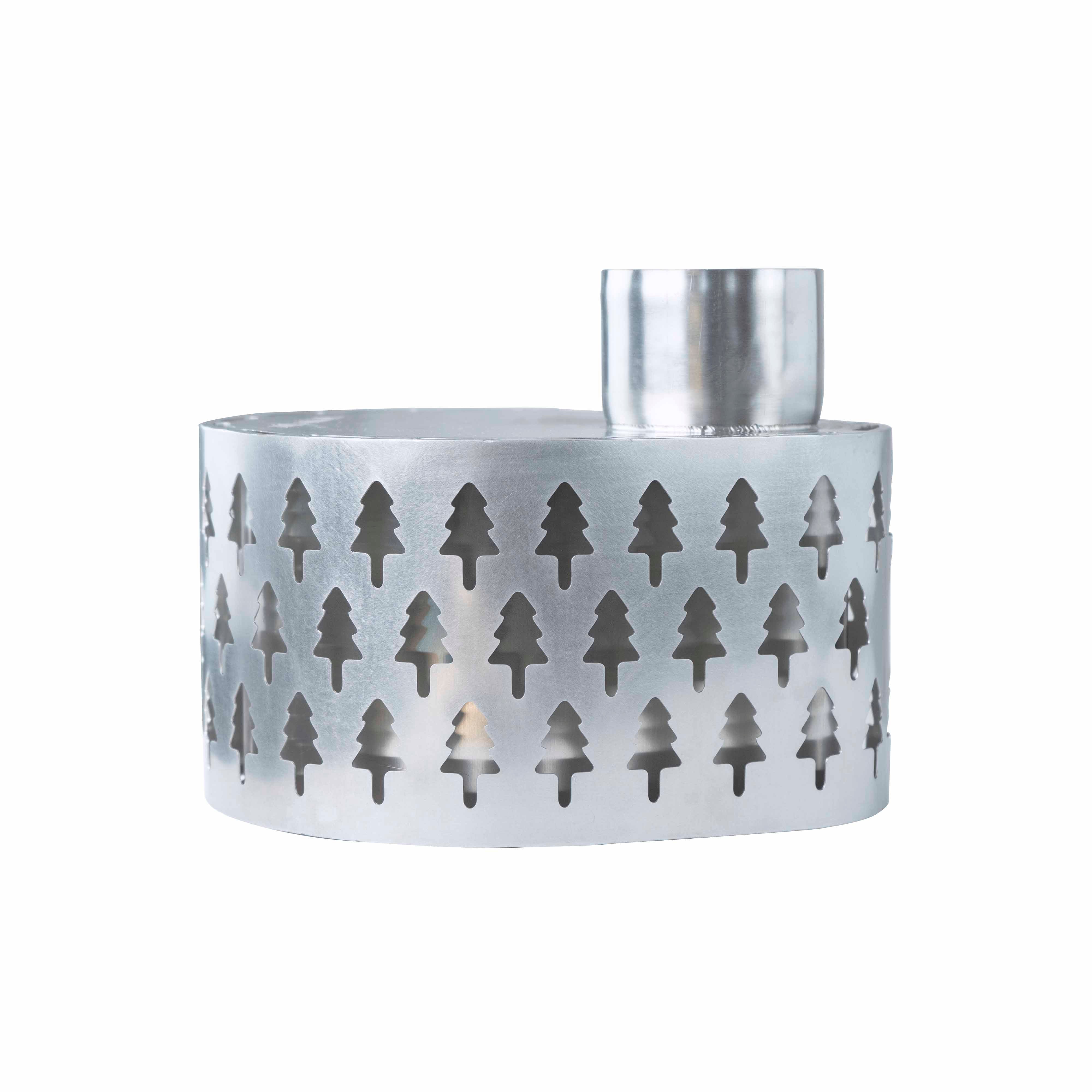 Bottom view of Winnerwell® Secondary Combustion Burner, highlighting the inlet port and the overall build quality, essential for proper installation and secondary combustion support.
